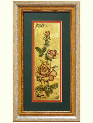 Картина на сусальном золоте «Роза»
