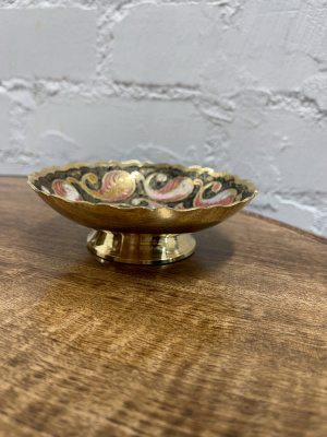 Конфетница, латунь, цветная эмаль,  20 см