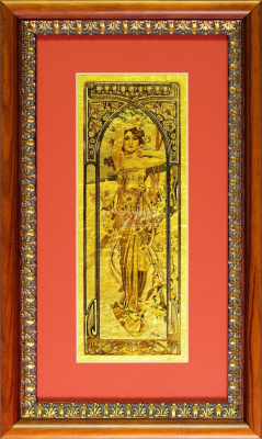 Картина на сусальном золоте «Альфонс Муха - День»