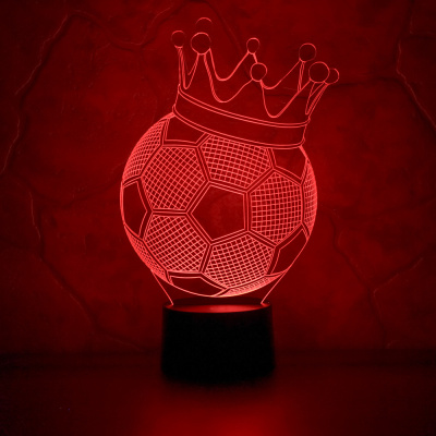 3D ночник Футбольный мяч с короной