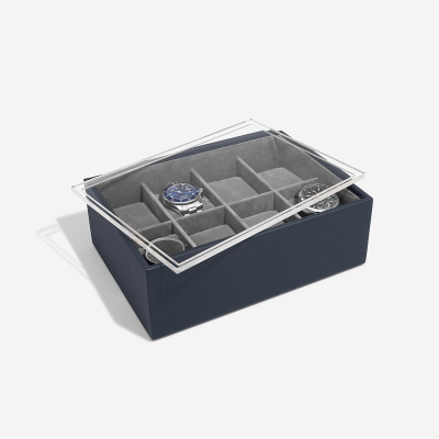 Лоток LC Designs для хранения 8-ми часов с крышкой арт.74560, серо-синяя Лоток LC Designs для хранения 8-ми часов с крышкой арт.74560, серо-синяя