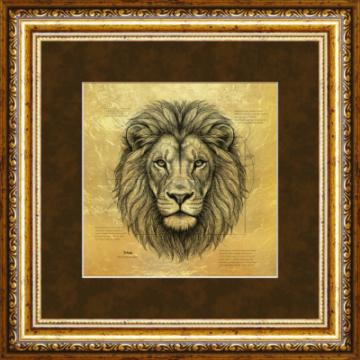 Картина на сусальном золоте «Лев» Картина на сусальном золоте «Лев»
