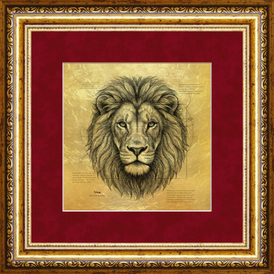 Картина на сусальном золоте «Лев» Картина на сусальном золоте «Лев»