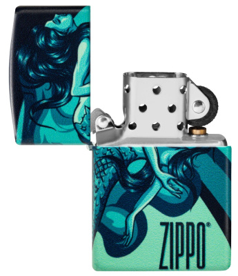 Зажигалка ZIPPO Mermaid Design с покрытием 540 Matte, латунь/сталь, черная, матовая, 38x13x57 мм Зажигалка ZIPPO Mermaid Design с покрытием 540 Matte, латунь/сталь, черная, матовая, 38x13x57 мм