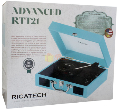 Ретро-проигрыватель Ricatech RTT21, голубой