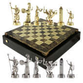 Шахматный набор "Троянская война" (36х36 см), доска коричневая