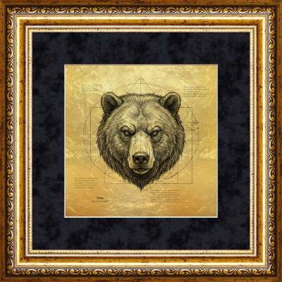 Картина на сусальном золоте «Медведь» Картина на сусальном золоте «Медведь»