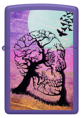 Зажигалка ZIPPO Skull Tree с покрытием Purple Matte, латунь/сталь, фиолетовая 38x13x57 мм Зажигалка ZIPPO Skull Tree с покрытием Purple Matte, латунь/сталь, фиолетовая 38x13x57 мм