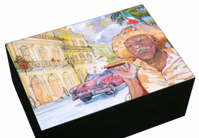 Хьюмидор Gentili Havana Street на 50 сигар, Черный лак
