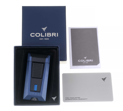 Зажигалка сигарная Colibri Stealth (тройное пламя), синий лак Navy