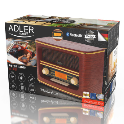 Ретро-радиоприемник CAMRY Adler AD1187, BT/USB, stereo