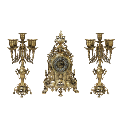 Каминные часы с канделябрами "Париж", золото