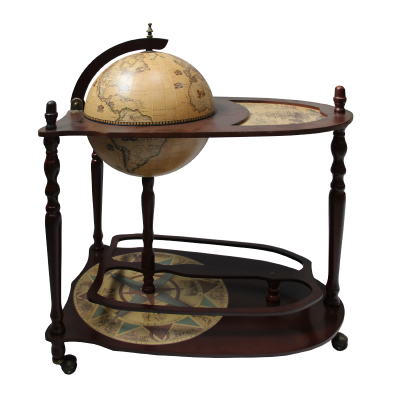 Глобус-бар напольный со столиком "New World", d=33 см (современная карта мира на английском языке)