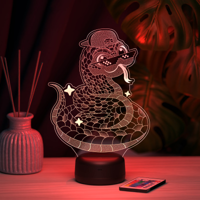 3D ночник Змейка в очках
