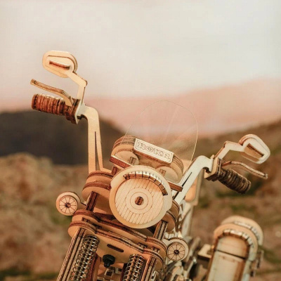 Механический деревянный конструктор Robotime - Круизный мотоцикл (Cruiser Motorcycle)