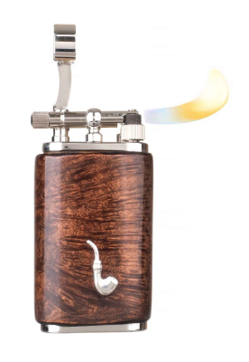 Зажигалка трубочная Mastro de Paja, серебро и бриар, 1401