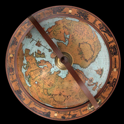 87/A Глобус-бар напольный "Юнона. Голубой океан", d=40 см (Zoffoli, Италия)