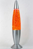 Лава-лампа 48см Оранжевая/Звездочки (Глиттер) Silver