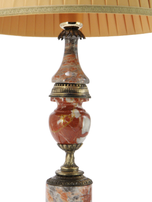 Лампа настольная интерьерная на бронзовом основании с тканевым абажуром, арт.OB-240-BR-M
