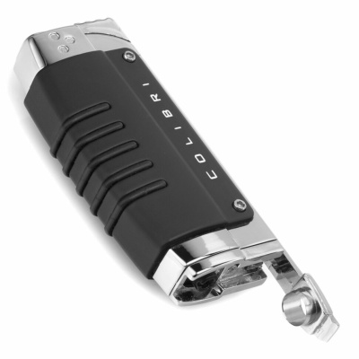 Турбо зажигалка Colibri Crossfire BLACK ANODZD POL SILVER