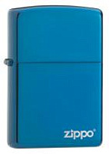 Зажигалка ZIPPO Classic с покрытием Sapphire™, латунь/сталь, синяя, глянцевая, 38x13x57 мм