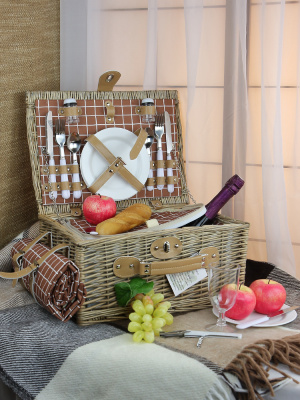 Набор для пикника с термосумкой и пледом на 4 персоны Набор для пикника с термосумкой и пледом на 4 персоны