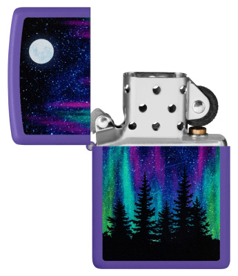 Зажигалка ZIPPO Night In The Forest с покрытием Purple Matte, латунь/сталь, фиолетовая, 38x13x57 мм Зажигалка ZIPPO Night In The Forest с покрытием Purple Matte, латунь/сталь, фиолетовая, 38x13x57 мм