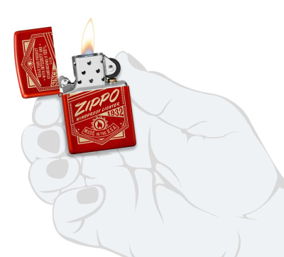 Зажигалка ZIPPO Classic с покрытием Metallic Red, латунь/сталь, красная, 38x13x57 мм Зажигалка ZIPPO Classic с покрытием Metallic Red, латунь/сталь, красная, 38x13x57 мм
