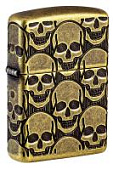 Зажигалка ZIPPO Armor® Cackling Cranium с покрытием Antique Brass, латунь/сталь, золотистая, матовая, 38x13x57 мм (без бензина)
