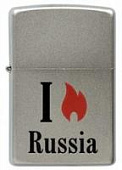 Зажигалка ZIPPO Flame Russia, с покрытием Satin Chrome™, латунь/сталь, серебристая, 38x13x57 мм