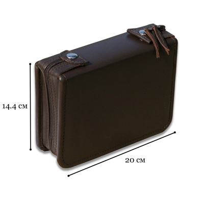 Набор дорожный в сумке из натуральной кожи (4 персоны)