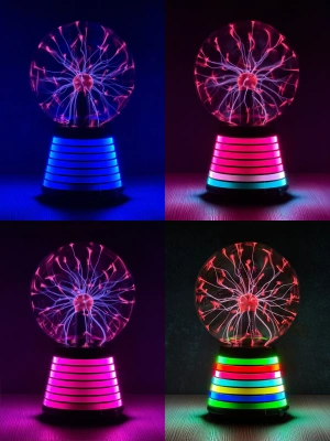 Плазменный шар Тесла Amperia Stripe 15 см RGB / Audio