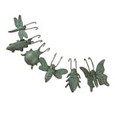 Набор Фигурок декор. 6  шт. (Жук/Цикада/Бабочка/Пчела/Стрекоза/Божья Коровка)