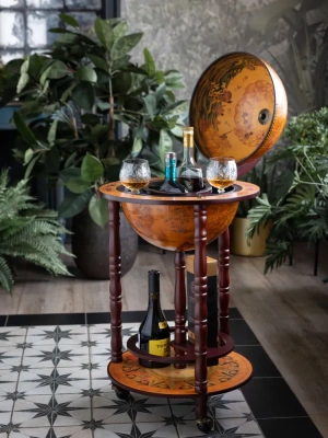 Глобус-бар напольный, сфера 33 см (арт.JG-33001R)