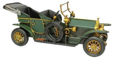 Декоративная модель ретро автомобиль открытый зеленый с черными сиденьями