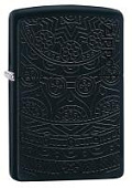 Зажигалка ZIPPO Tone on Tone Design с покрытием Black Matte, латунь/сталь, чёрная, 38x13x57 мм