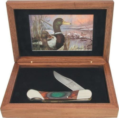 Нож складной Bear&Son Wildlife Mallard Ducks в подарочной коробке