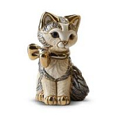 Статуэтка керамическая "Котенок с лентой"