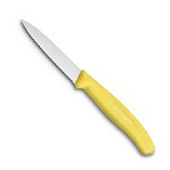 Нож Victorinox для очистки овощей, лезвие 8 см волнистое, желтый