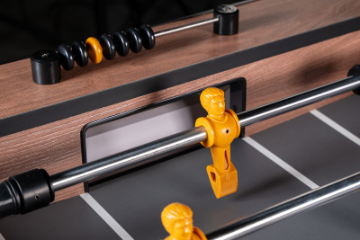 Игровой стол - футбол "Eiffel" (151х75,5х90см) коричнево-черный