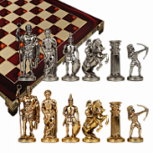 Шахматный набор "Античные войны" (44х44 см), доска красная