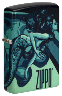 Зажигалка ZIPPO Mermaid Design с покрытием 540 Matte, латунь/сталь, черная, матовая, 38x13x57 мм Зажигалка ZIPPO Mermaid Design с покрытием 540 Matte, латунь/сталь, черная, матовая, 38x13x57 мм