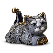 Статуэтка керамическая "Полосатый котенок, отдыхающий"