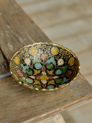 Конфетница, латунь, цветная эмаль,  11 см