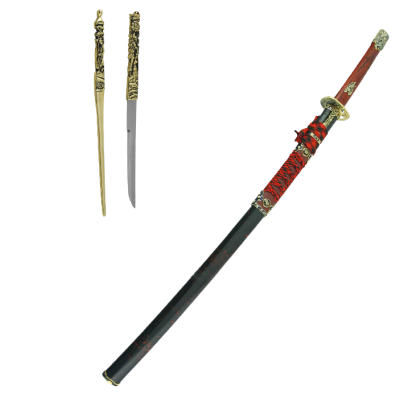 Катана, длинный японский меч "Шиматцу" с когаи и козукой