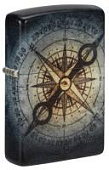 Зажигалка ZIPPO Compass Ghost с покрытием Glow In The Dark Green, латунь/сталь, черная, 38x13x57 мм