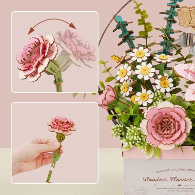 Деревянный конструктор Корзина Цветов Robotime Wooden Flower Basket Деревянный конструктор Корзина Цветов Robotime Wooden Flower Basket