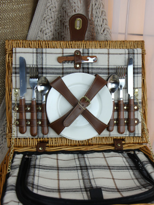 Набор для пикника с термосумкой и пледом на 4 персоны Набор для пикника с термосумкой и пледом на 4 персоны