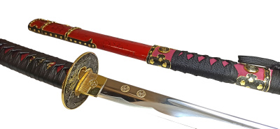 Вакидзаси, короткий японский меч "Токугава" с когаи и козукой