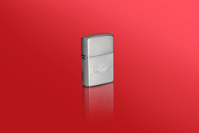 Зажигалка ZIPPO Love Design с покрытием Satin Chrome, латунь/сталь, серебристая, 38x13x57 мм